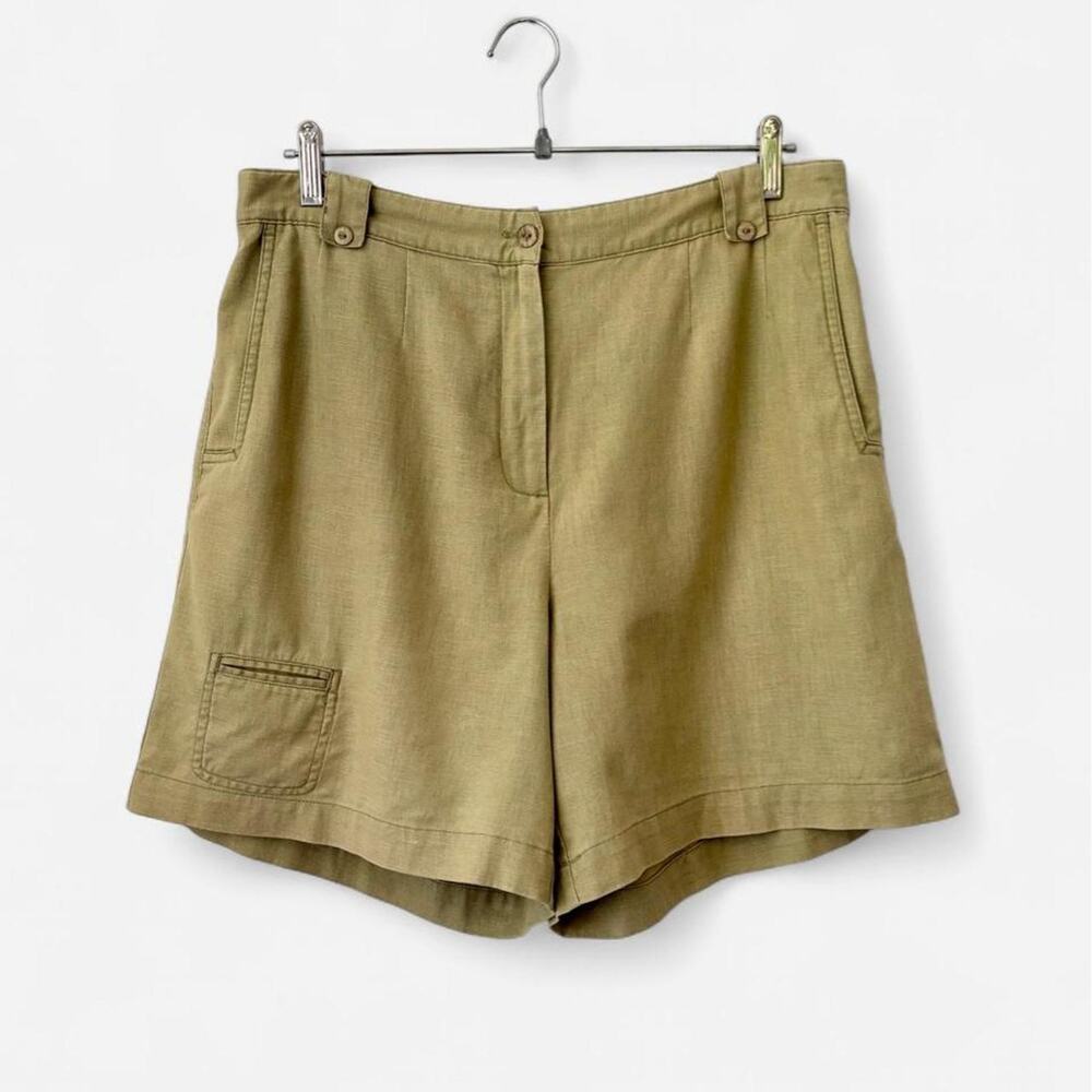Christopher & Banks Khaki Linen / Cotton Shorts Earthy Neutral- Size 12